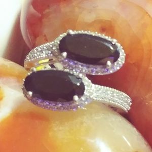 SERIOUS INQUIRIES PLS. SHUNGITE CLUSTERS OF WH. TOPAZ, STERLING RING. SIZE- 10